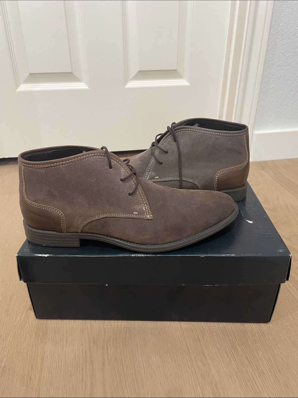 Joseph Abboud Men's Dark Brown Suede Chukka Boots